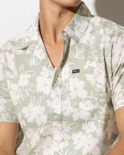 RVCA Sunup Short Sleeve Shirt Light Olive Sale