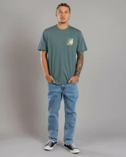 Rip Curl Surf Revival Line Up T-Shirt Blue Stone Outlet