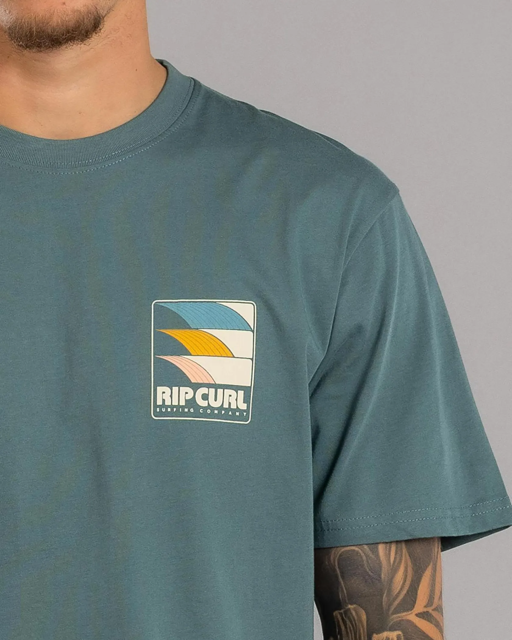 Rip Curl Surf Revival Line Up T-Shirt Blue Stone Outlet