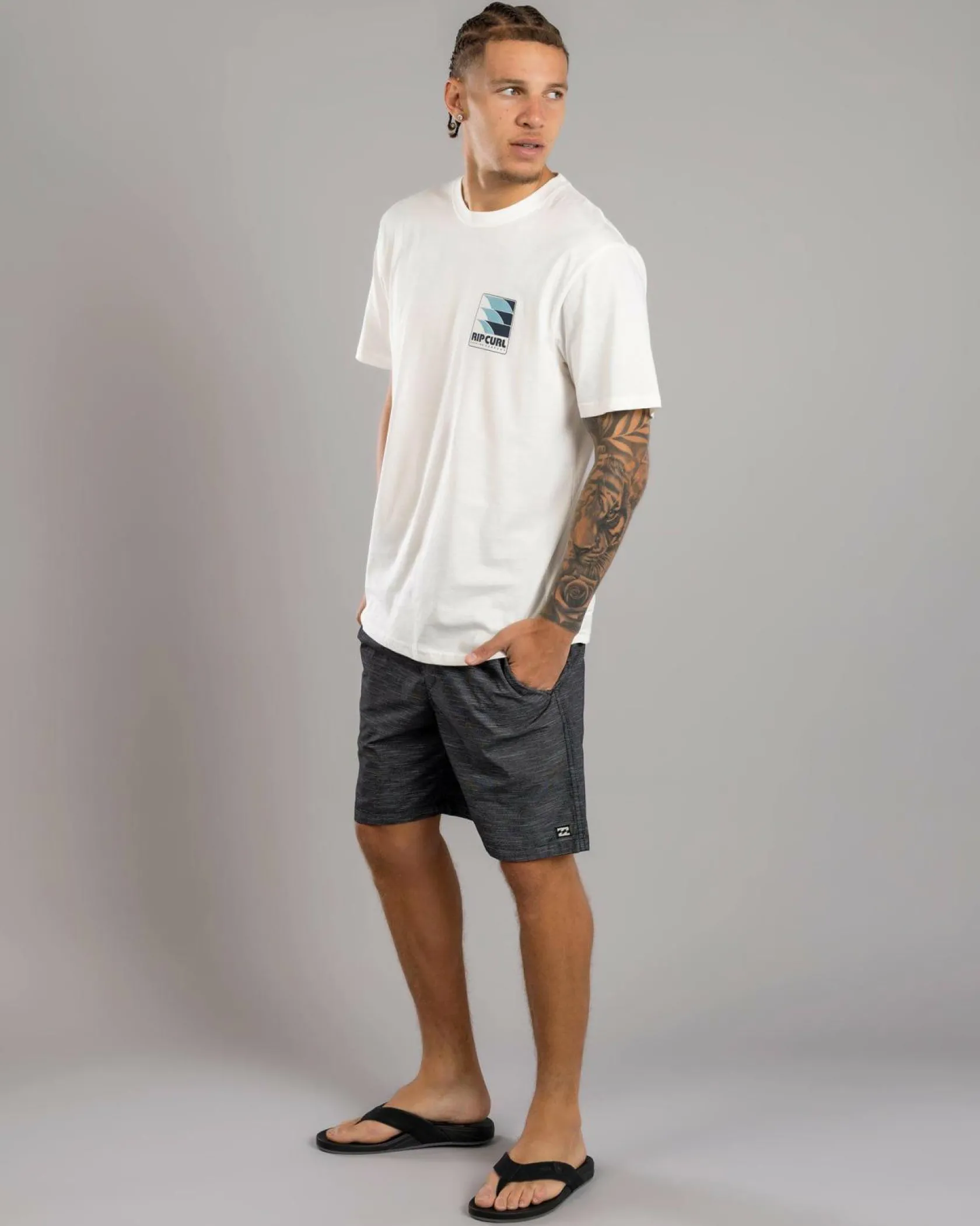Rip Curl Surf Revival Line Up T-Shirt Bone Discount