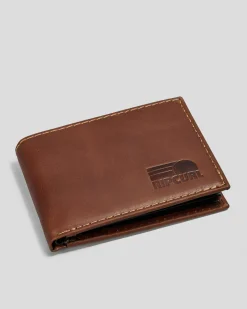 Rip Curl Surf Revival RFID All Day Leather Wallet Dark Brown