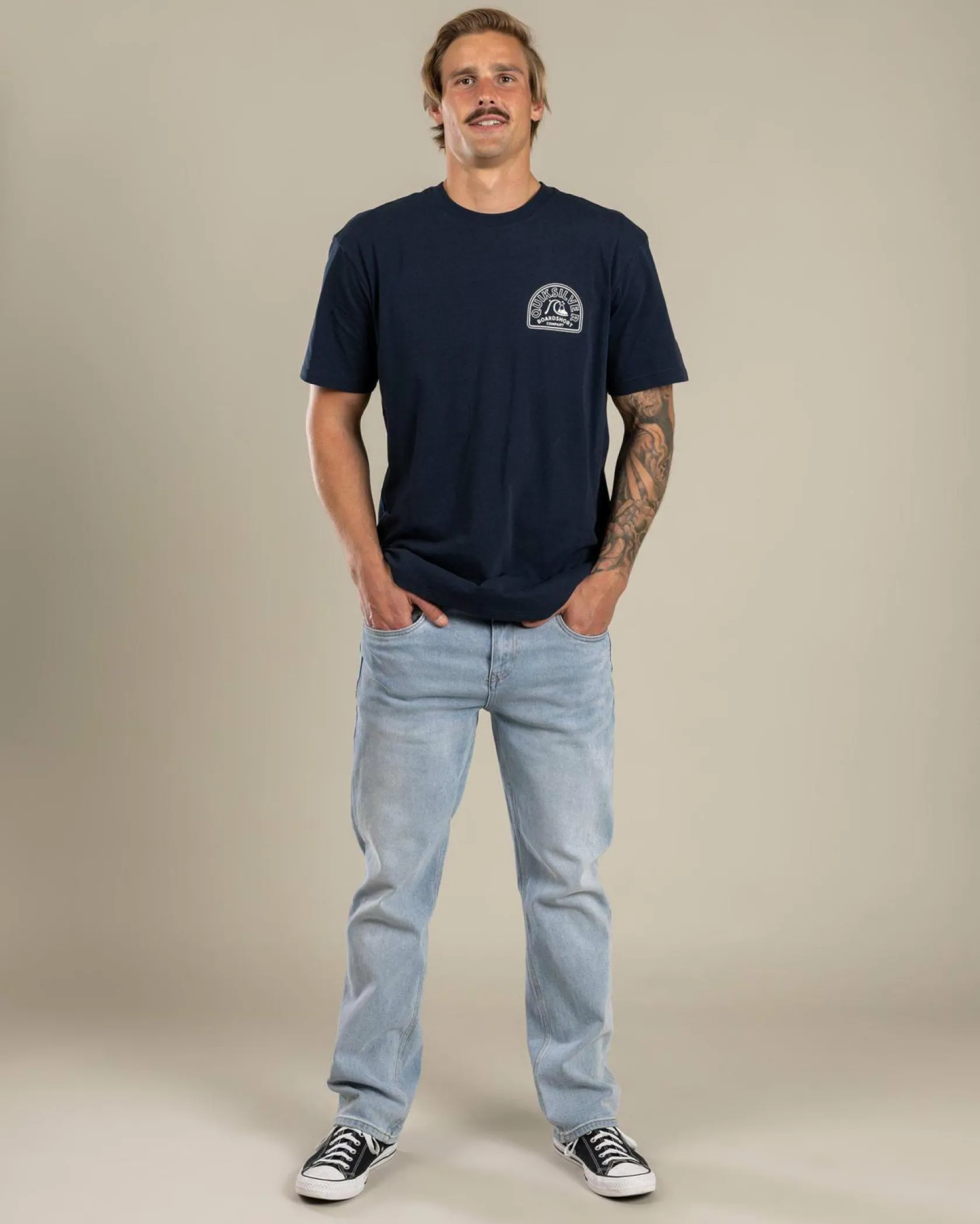 Quiksilver Swell Lines T-Shirt Dark Navy Discount