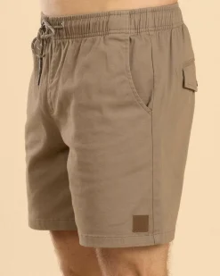 Lucid Switch Elastic Waist Shorts Sand Clearance