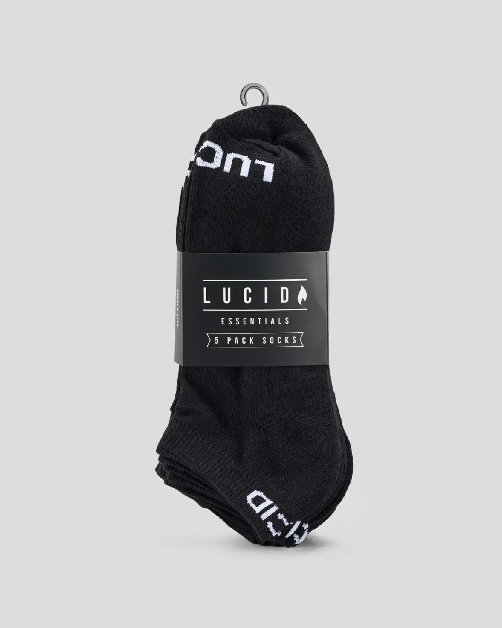 Lucid Tale Ankle Socks 5 Pack Black Outlet