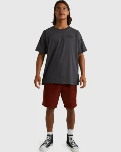 Billabong Team Arch Short Sleeve T-Shirt Charcoal New