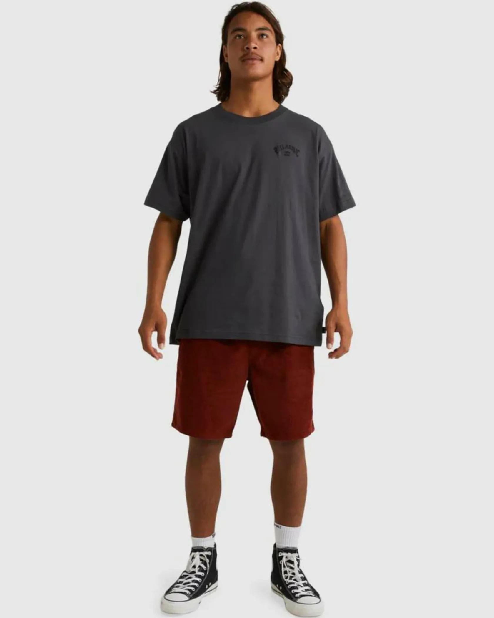 Billabong Team Arch Short Sleeve T-Shirt Charcoal New