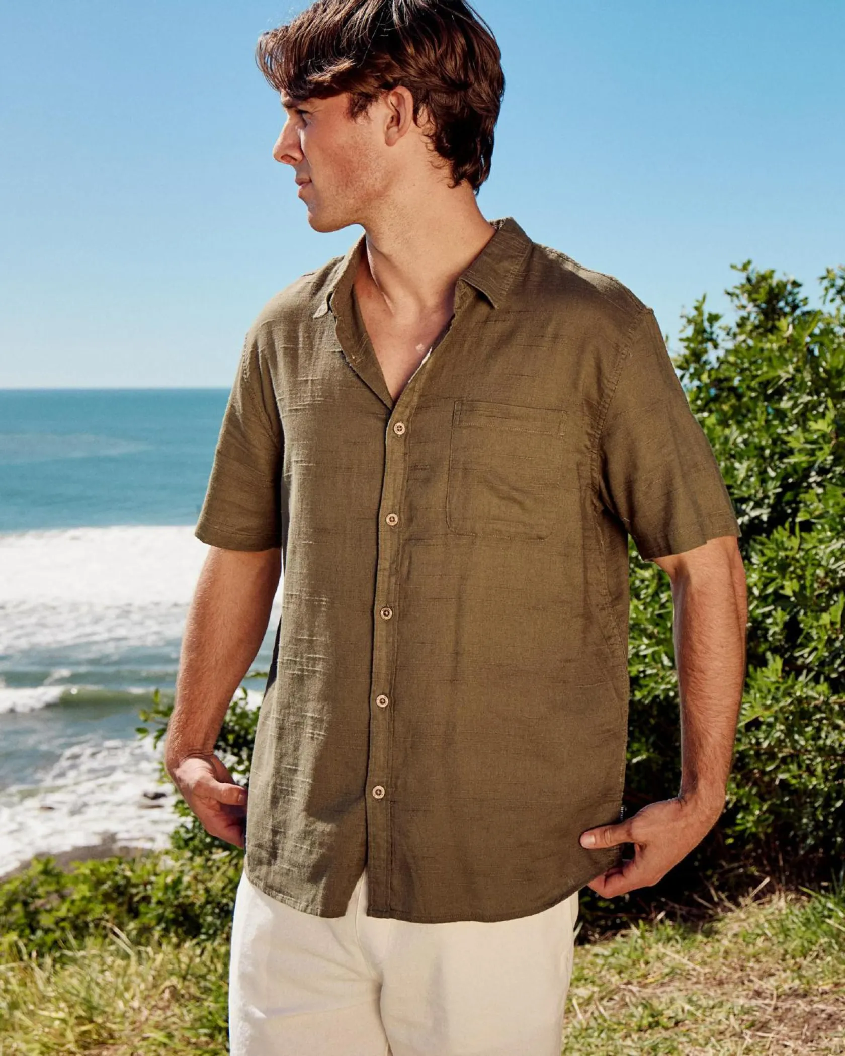 Skylark Tension Short Sleeve Shirt Olive Sale