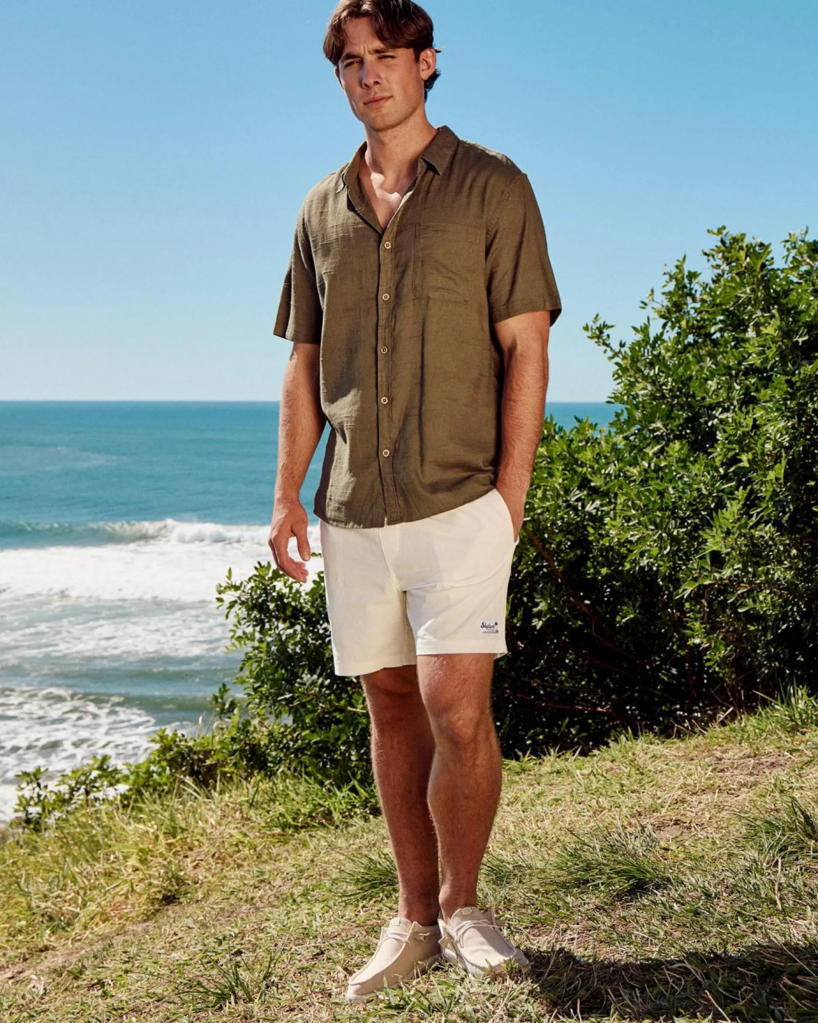 Skylark Tension Short Sleeve Shirt Olive Sale