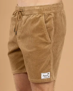 Skylark Tether Elastic Waist Shorts Tan New