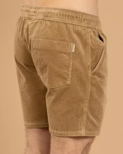 Skylark Tether Elastic Waist Shorts Tan New
