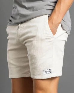 Skylark Texture Elastic Waist Shorts Optic White