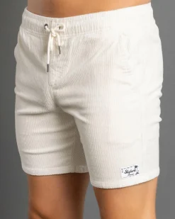 Skylark Texture Elastic Waist Shorts Optic White