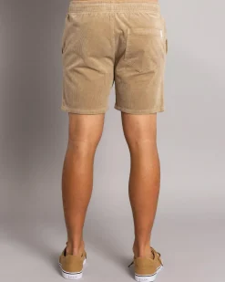 Skylark Texture Elastic Waist Shorts Tan