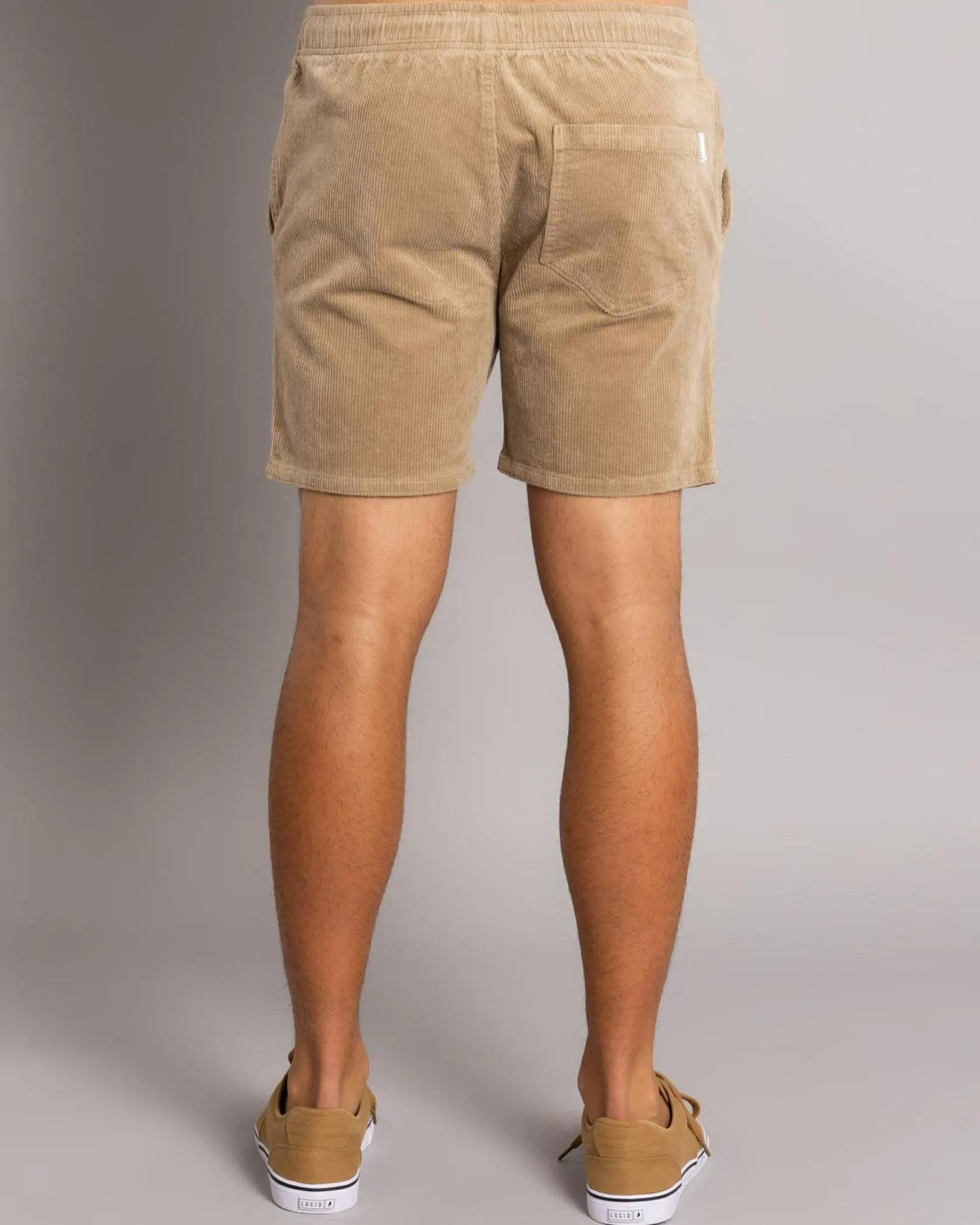 Skylark Texture Elastic Waist Shorts Tan
