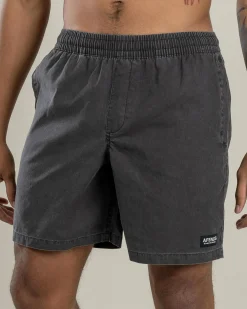 Afends The Dopamine Board Shorts Black Acid Wash Hot