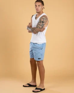 Afends The Dopamine Board Shorts Blue Acid Wash New
