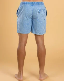 Afends The Dopamine Board Shorts Blue Acid Wash New