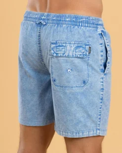 Afends The Dopamine Board Shorts Blue Acid Wash New