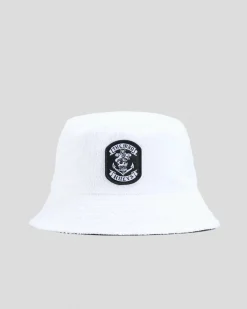 The Mad Hueys The Sailor Anchor Reversible Terry Bucket Hat White Clearance