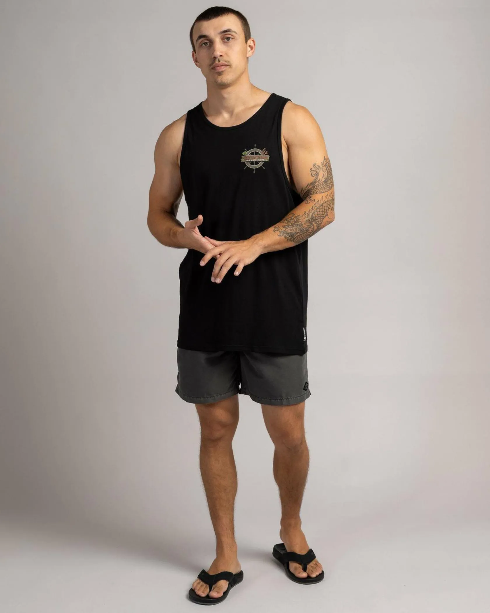 The Mad Hueys The Sea Captain Singlet Tank Black Outlet