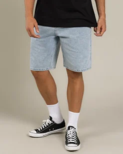 Happy Hour Thrift Denim Shorts Bleached Blue Best