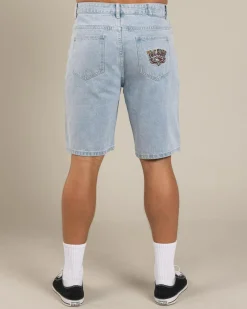 Happy Hour Thrift Denim Shorts Bleached Blue Best