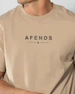 Afends Thrown Out T-Shirt Taupe/black Outlet