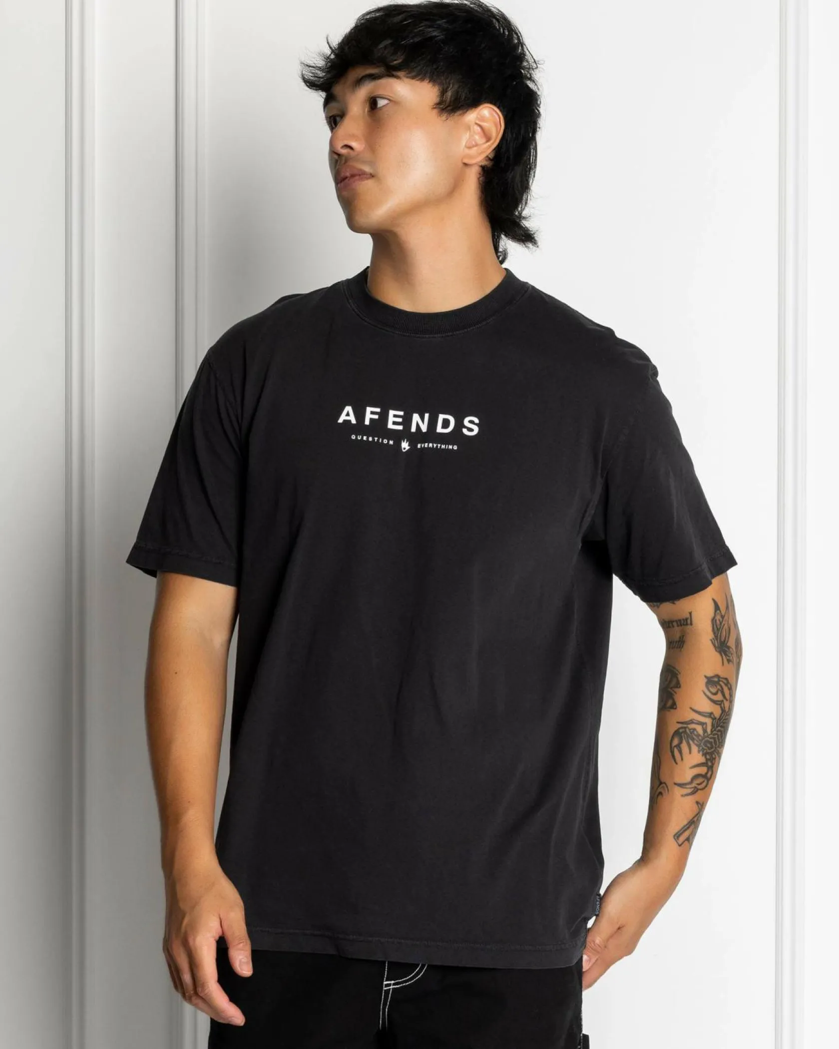 Afends Thrown Out T-Shirt Black / White