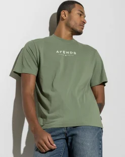 Afends Thrown Out T-Shirt Oil Green Online