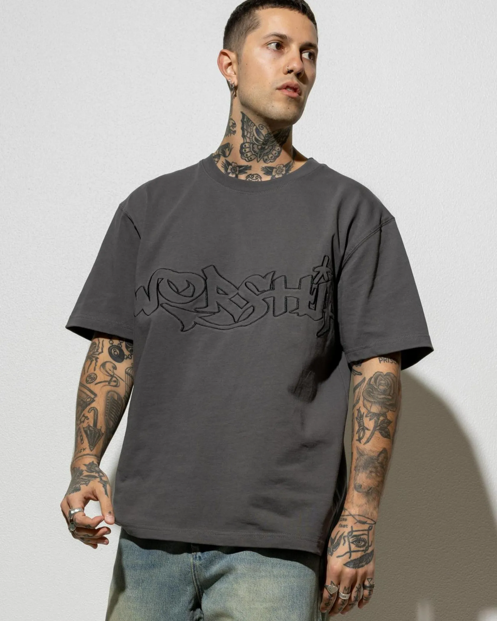 Worship Supplies Throws T-Shirt Worn Black Clearance