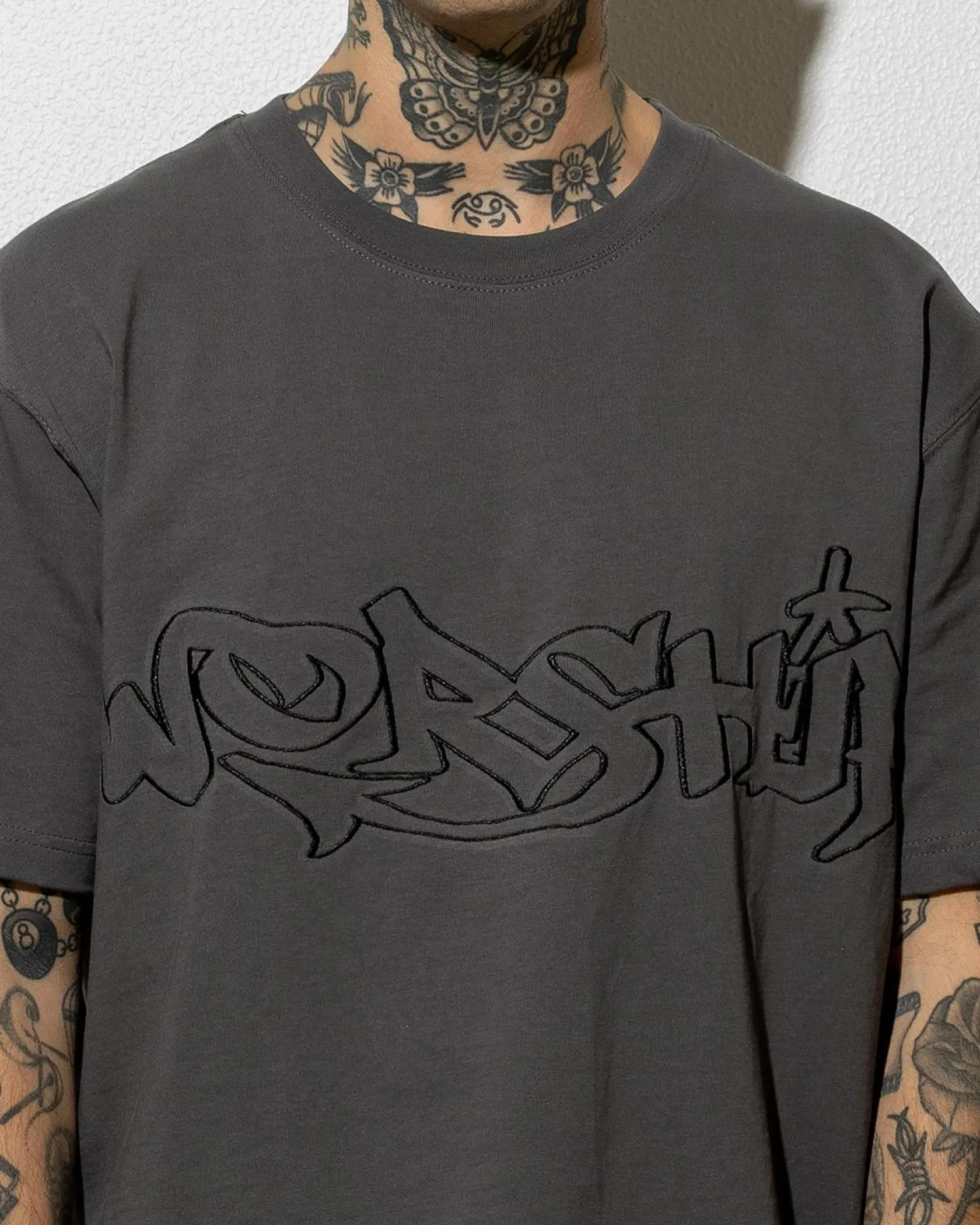 Worship Supplies Throws T-Shirt Worn Black Clearance