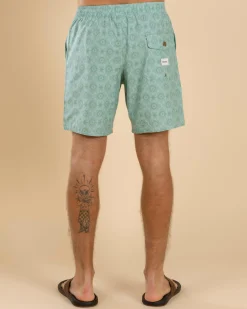 Rhythm Tile Beach Shorts Sea Foam New