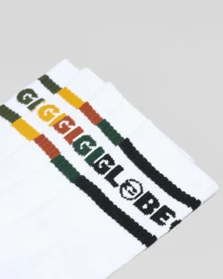 Globe Tilt Crew Socks 5 Pack White/assorted Outlet