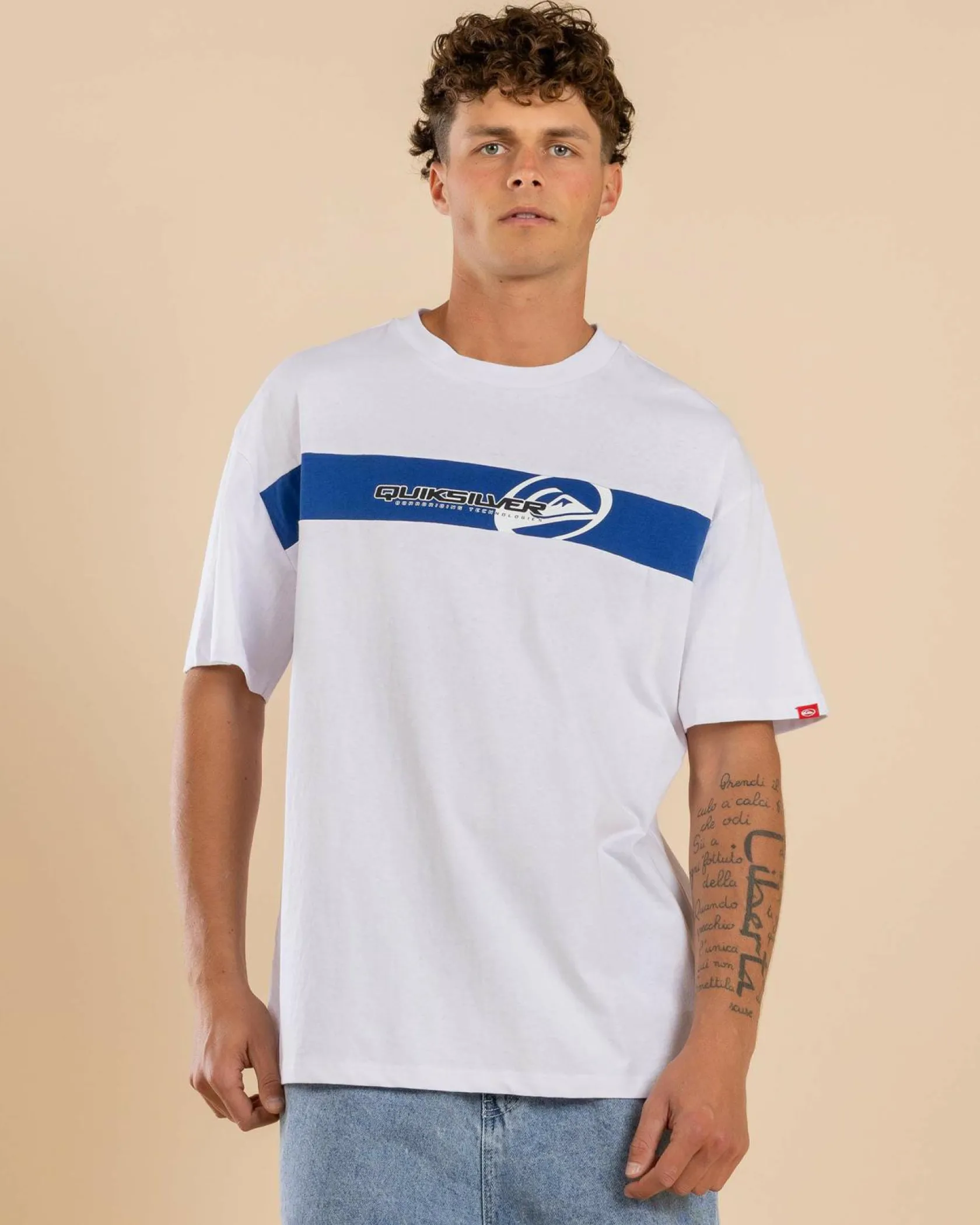 Quiksilver Tilt Panel Knit T-Shirt White Best