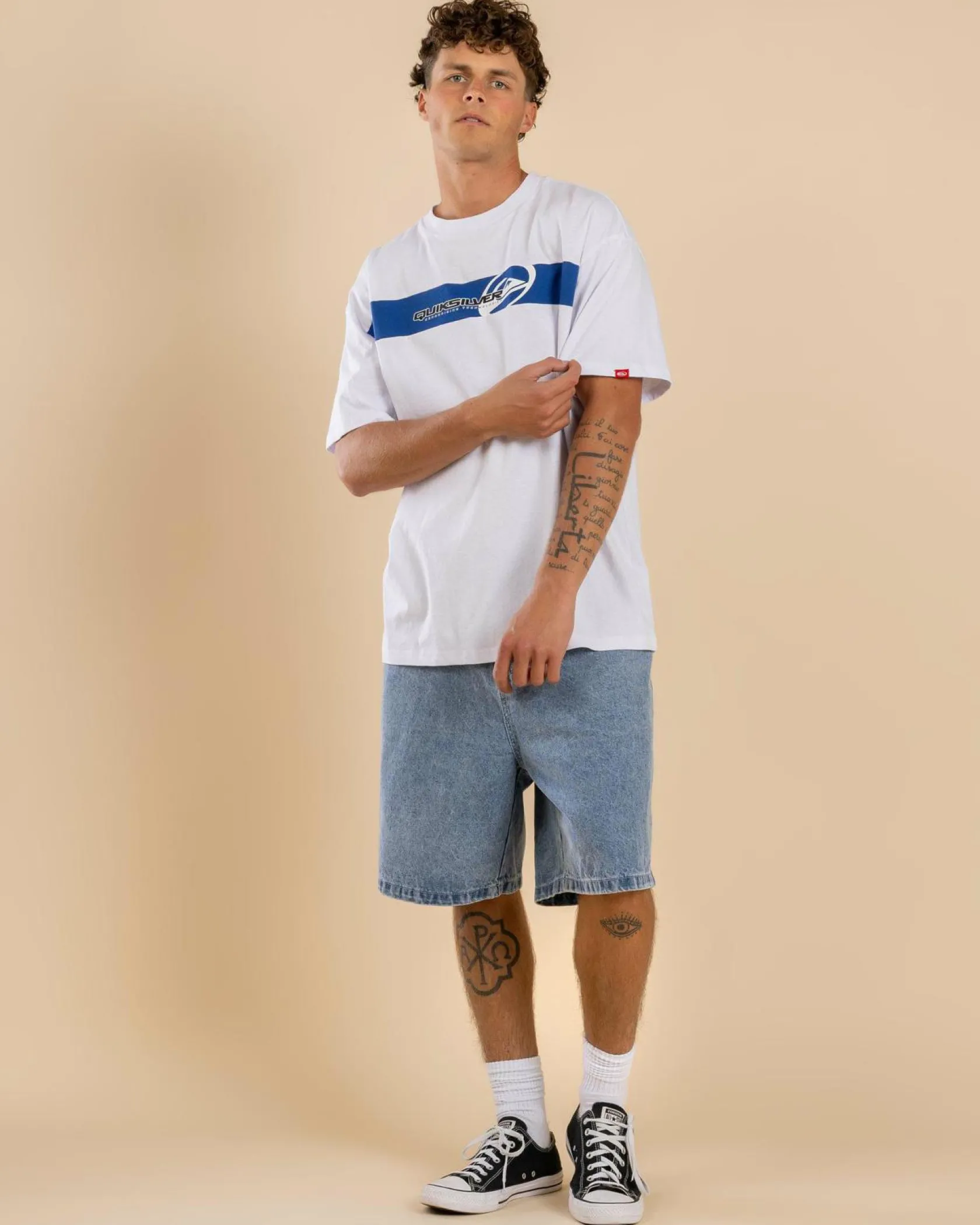 Quiksilver Tilt Panel Knit T-Shirt White Best