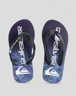 Quiksilver Toddlers' Moncata Art SPKD Thongs Black/blue/grey Best