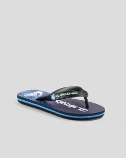 Quiksilver Toddlers' Moncata Art SPKD Thongs Black/blue/grey Best