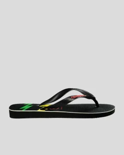Havaianas Top Bolt Thongs Black/red Sale