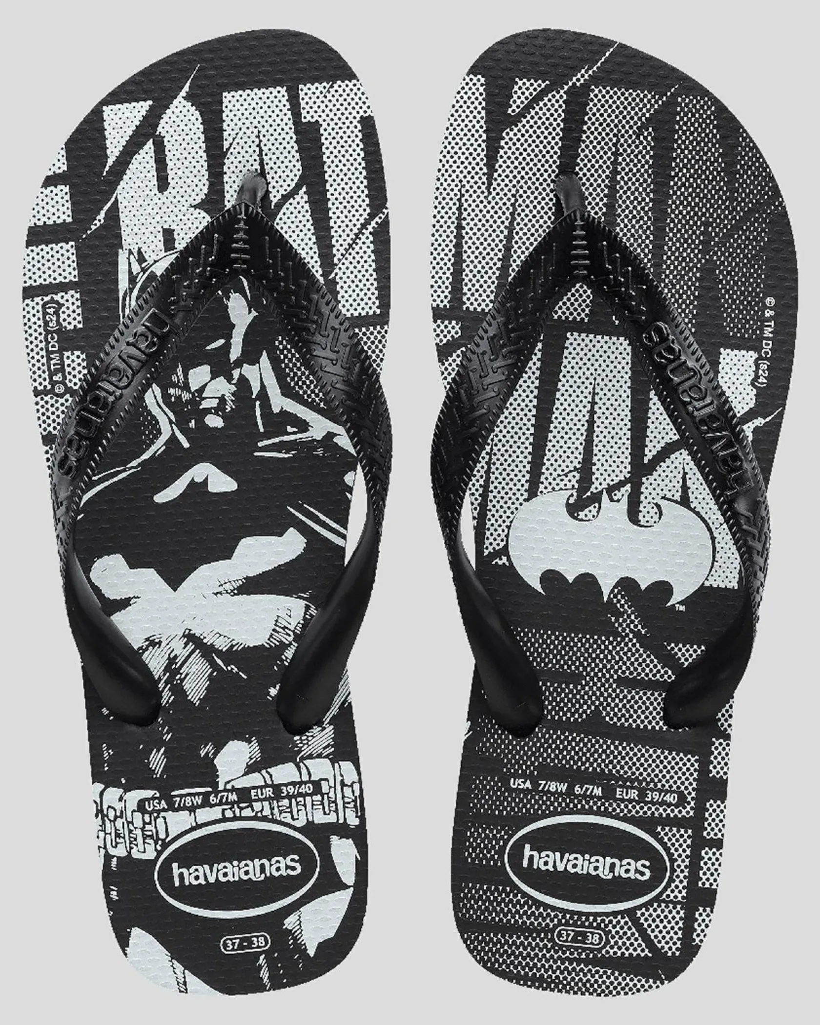 Havaianas Top DC Logomania Batman Thongs Black New