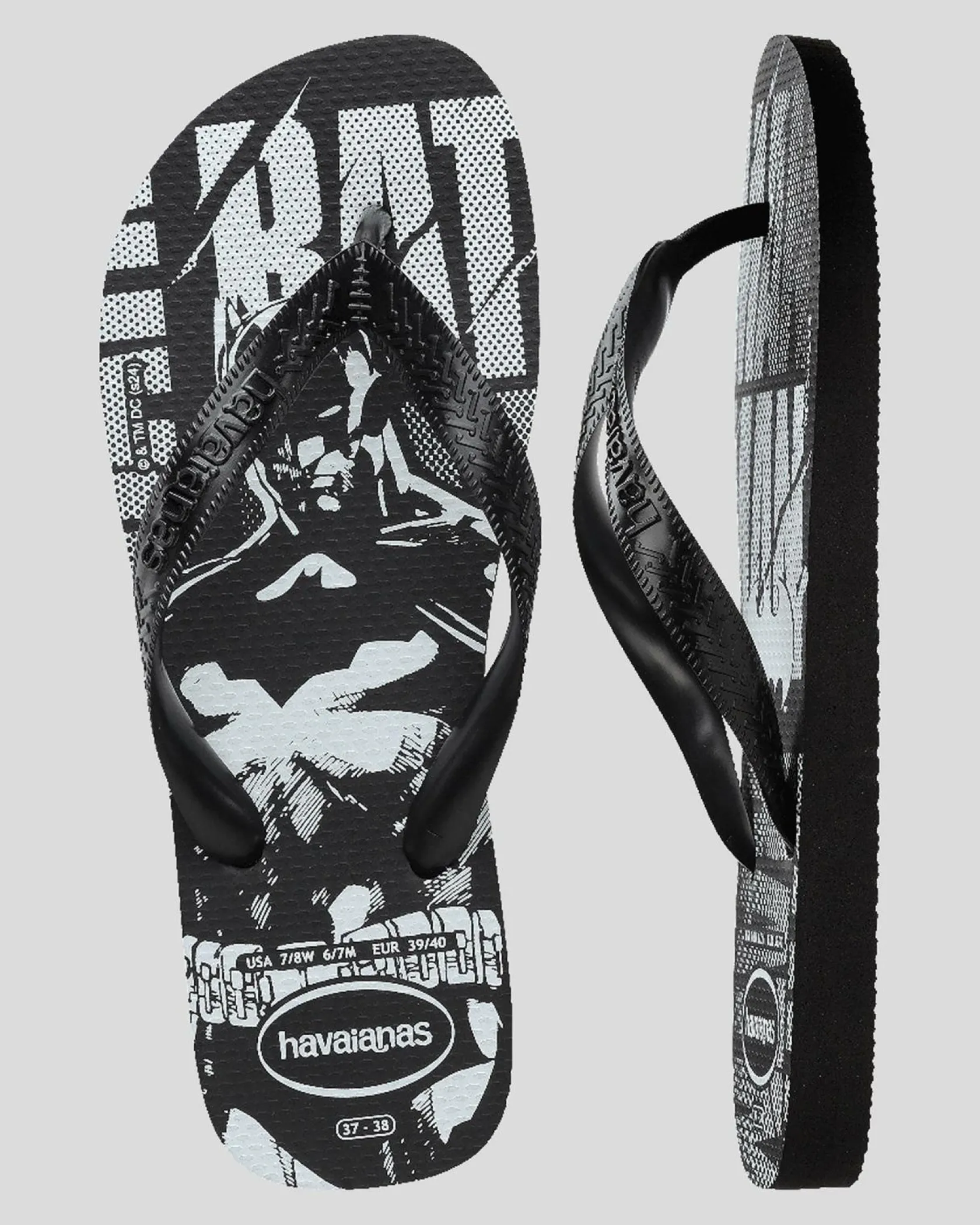 Havaianas Top DC Logomania Batman Thongs Black New
