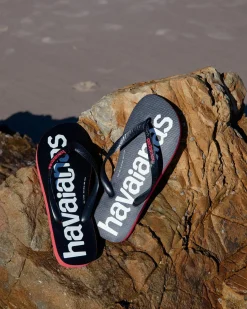 Havaianas Top Logomania 2 Thongs Black/ruby Red Best