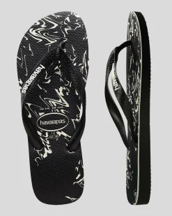 Havaianas Top Marble Thongs Black/black/white Discount