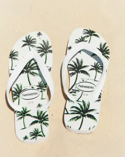 Havaianas Top Print Aloha Thongs White/green Discount