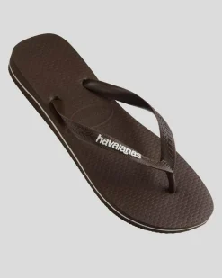 Havaianas Top Rubber Logo Thongs Brown New