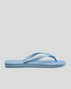 Havaianas Top Rubber Logo Thongs Light Blue/white New