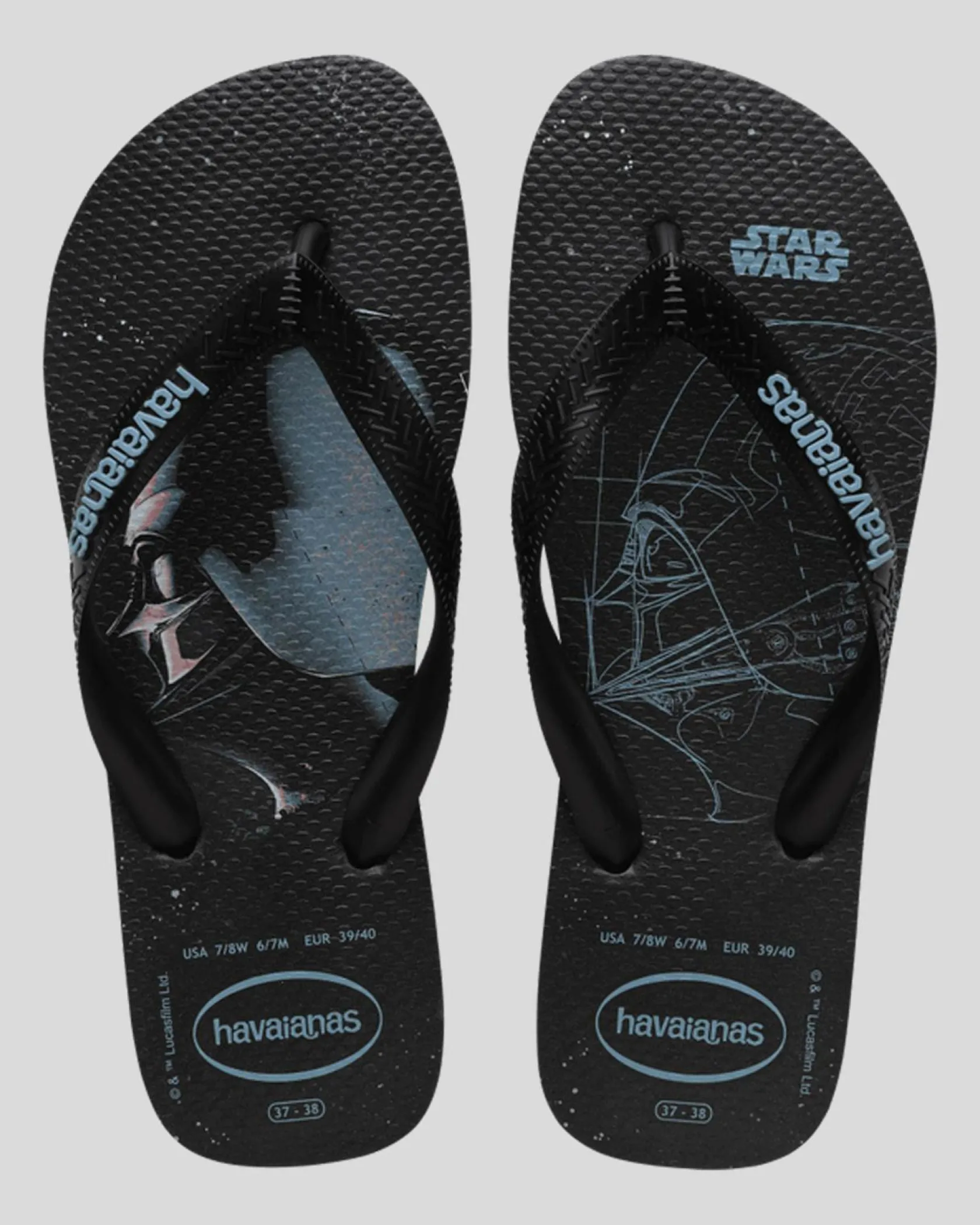Havaianas Top Star Wars Darth Vader Thongs Black/black/blue Sale