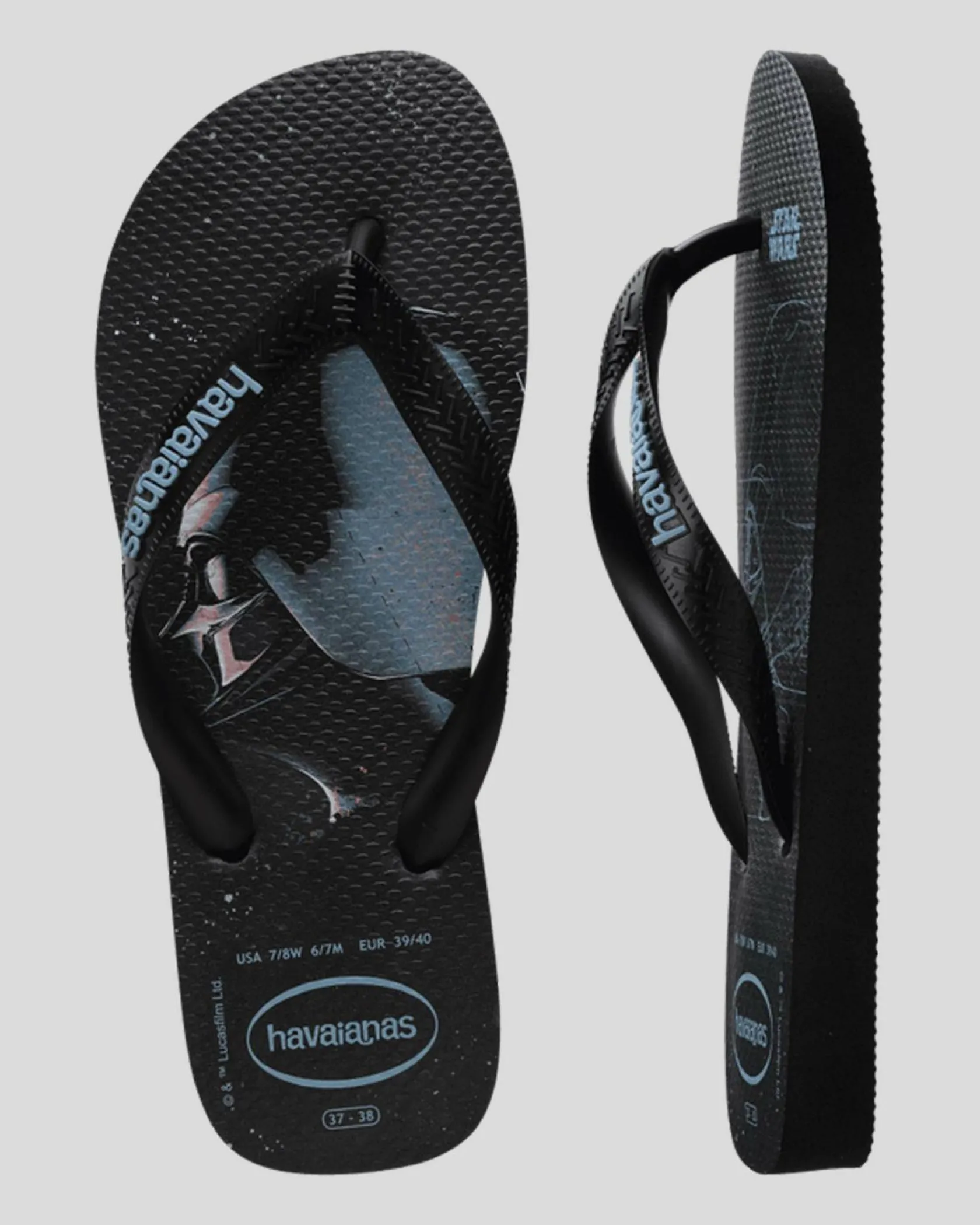 Havaianas Top Star Wars Darth Vader Thongs Black/black/blue Sale