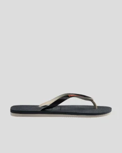 Havaianas Top Tred Mixed Thong Beige/black/orange Clearance