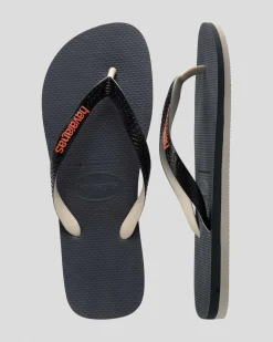 Havaianas Top Tred Mixed Thong Beige/black/orange Clearance