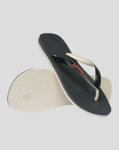 Havaianas Top Tred Mixed Thong Beige/black/orange Clearance